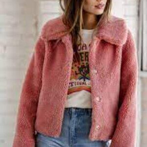 JIUDUO Pink Teddy Coat